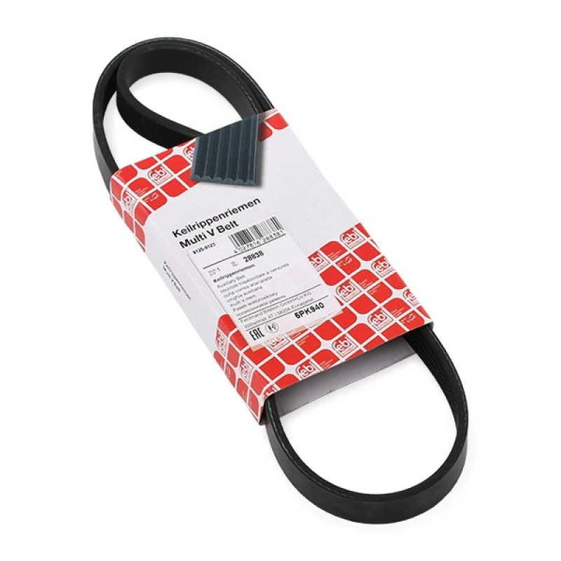 Image of FEBI BILSTEIN 28838 V-ribbed belt EPDM (ethylene propylene diene Monomer (M-class) rubber) V-Ribbed Belts (305)