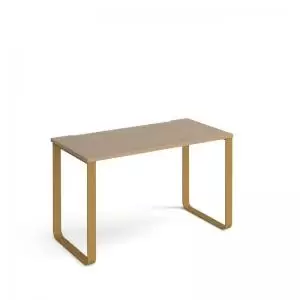 image of Cairo straight desk 1200mm x 600mm with sleigh frame legs - brass