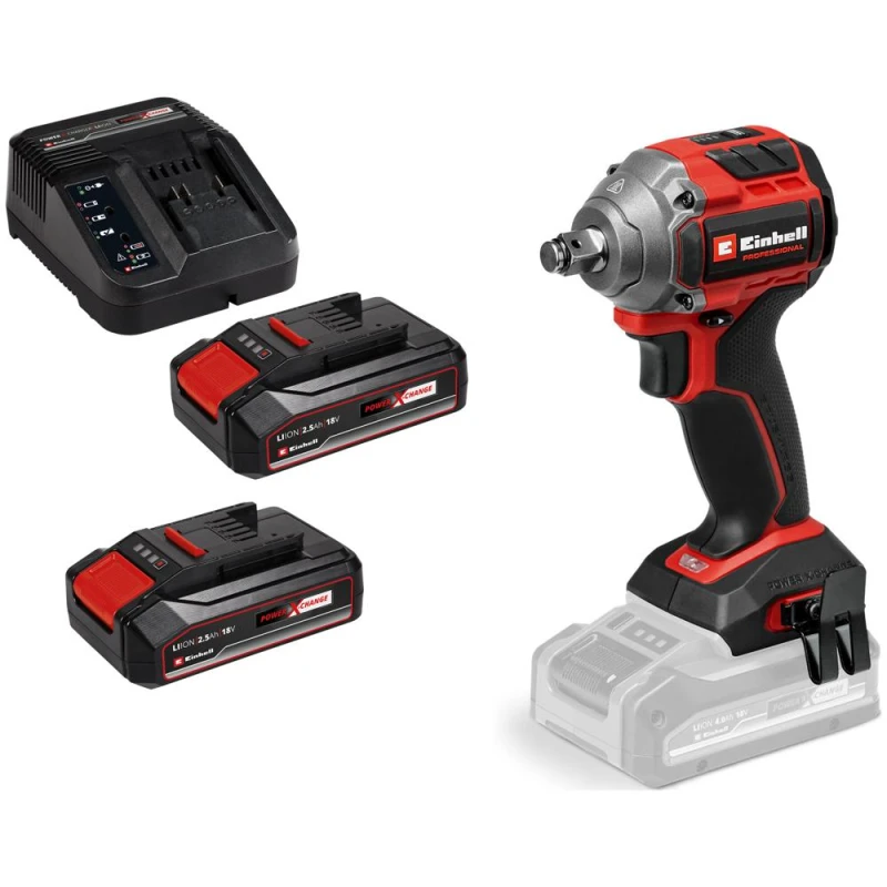 Image of Einhell Professional TP-CW 18/260-C Li BL 18v Cordless Brushless 1/2" Impact Wrench 2 x 2.5ah Li-ion Charger No Case TP-CW 18/260-C Li BL