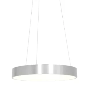 Image of Ring Sled Cylindrical Pendant Ceiling Light Geborsteld Zilver