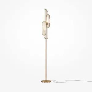 image of Maytoni Marmo Modern 2 Light Floor Lamp Gold G9