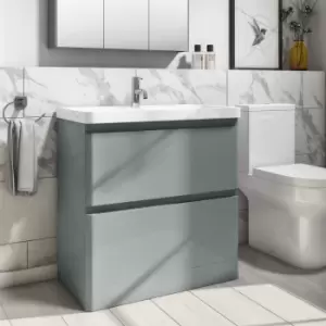 image of 800mm Light Grey Freestanding Vanity Unit with Basin - Pendle