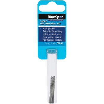 Image of Bluespot - 20251 10 Piece 1mm HSS Drill Set