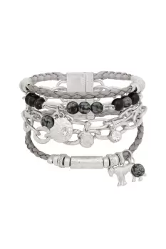 image of Silver 'Lioness Spirit' Layered Bracelet