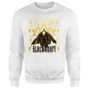 image of Black Adam Gold Christmas Christmas Jumper - White - L