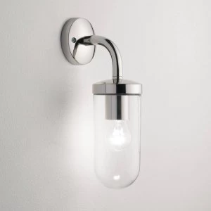 Image of 1 Light Outdoor Wall Light Polished Nickel IP44, E27