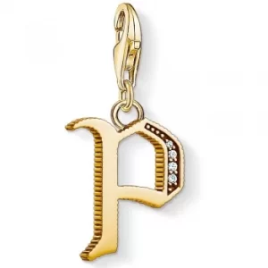 image of THOMAS SABO Gold Plated Cubic Zirconia P Charm 1622-414-39