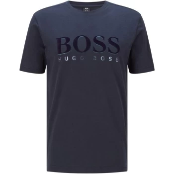 Image of Boss Flocked Logo Tee - Navy 410