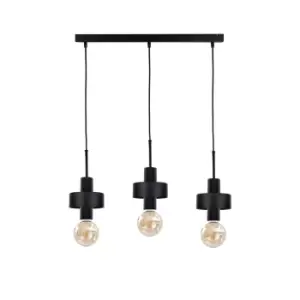 Image of Unica Bar Pendant Ceiling Light Black, 60cm, 3x E27
