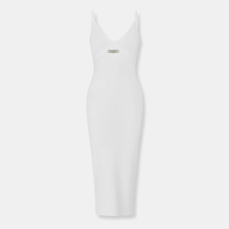 Image of Jack Wills Cut Out Midi Dress - White White 6