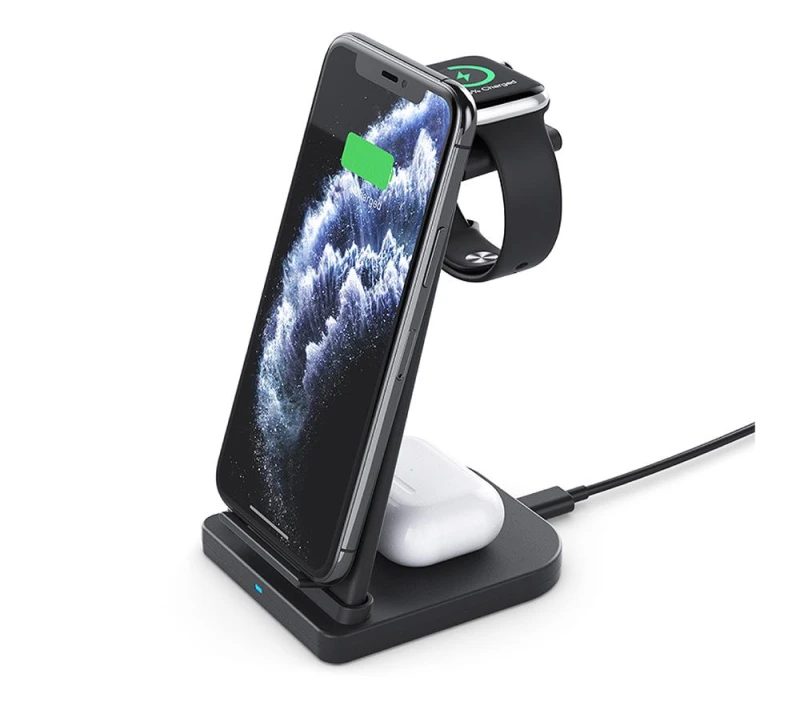 Image of SILVERLABEL 28901SL51 Triple Wireless Charging Pad - Black 5060745413089