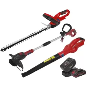 image of Sealey - CP20VCOMBO6 20V Series 3 x Garden Power Tool Kit - 2 Batteries