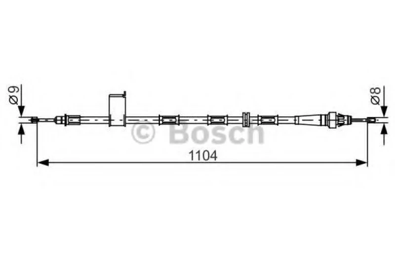 Image of Bosch 1 987 482 364 Brake Cable 1104mm Cable,parking brake (124)