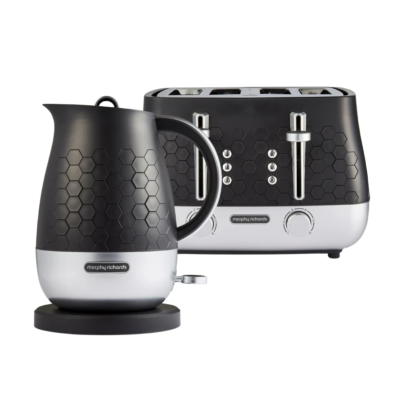 Image of Morphy Richards Cassini Outer Space Kettle and Toaster Set in Black Size: 1500ml Black 1500ml Unisex 5056765430540