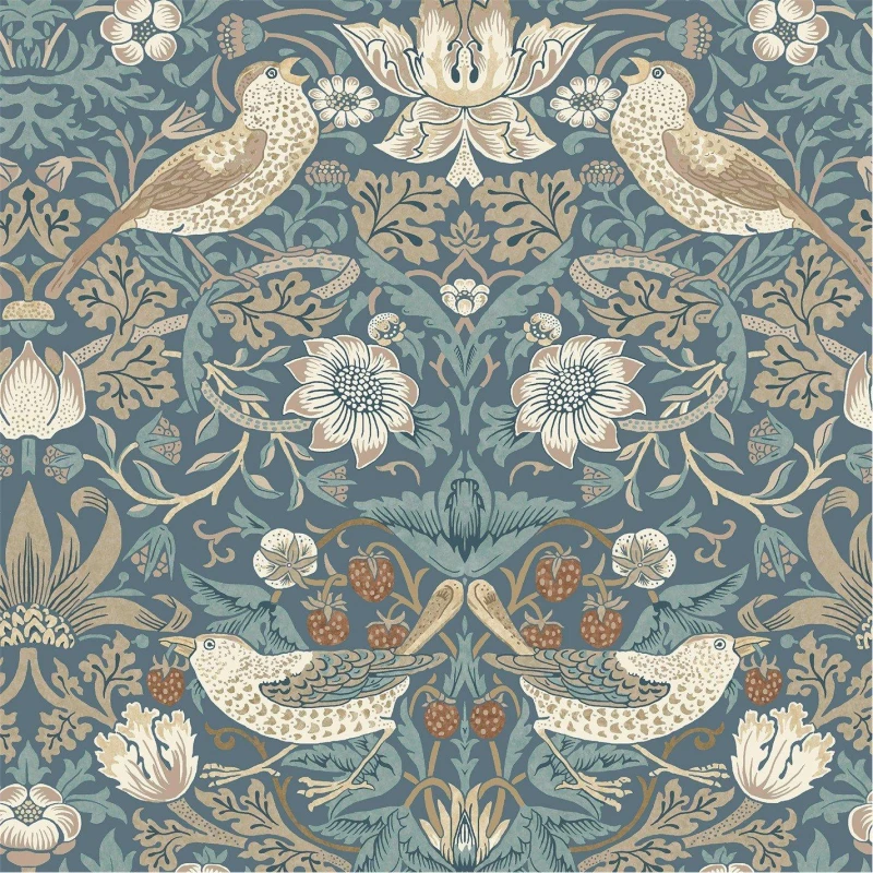 Image of William Morris at Home Strawberry Thief Washed Blu Washed Blue unisex One size