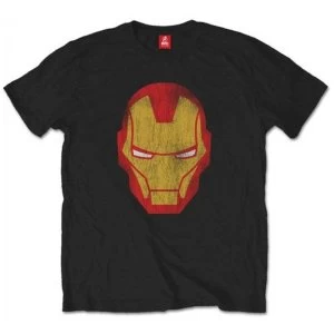 Image of Avengers Iron Man Distressed Mens Large T-Shirt - Black