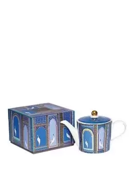 Image of Sara Miller Tea Pot -Lattice Window'S Indigo