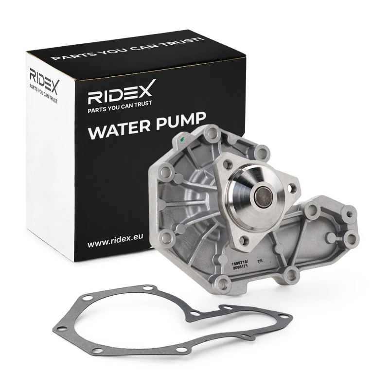 Image of RIDEX 1260W0005 Water pump Cast Aluminium, without belt pulley, with flange, with gasket/seal Cast Aluminium Water Pump (1260)