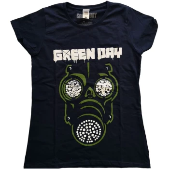 Image of Green Day - Green Mask Womens Large T-Shirt - Blue
