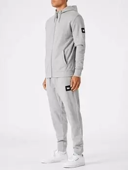 Image of Weekend Offender Weekend Offender New York Badge Zip Up Hood Jog Suit, Grey Marl, Size XL, Men