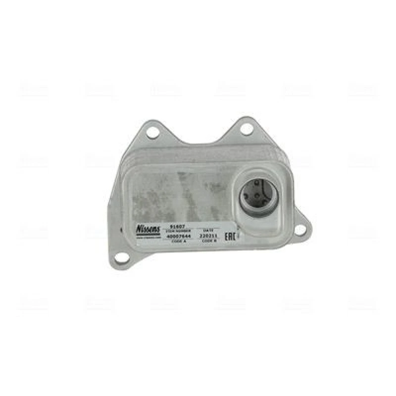 Image of NISSENS 91607 Oil Cooler with gaskets/seals, without filter Aluminium Oil Cooler,engine oil (469)
