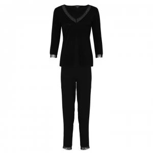 image of Figleaves Tapered Pyjama Set - Black