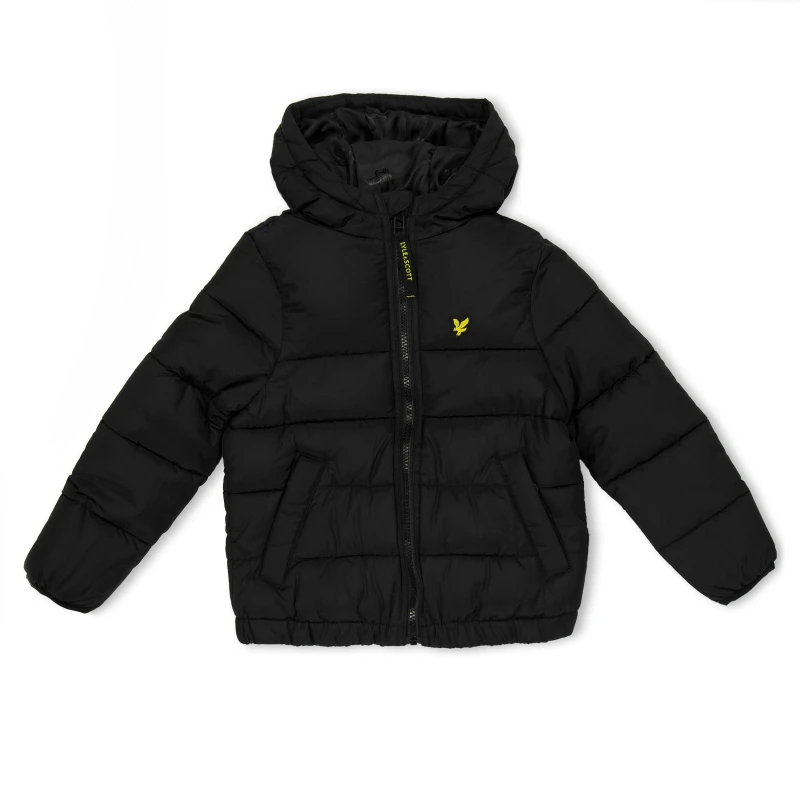 Image of Lyle and Scott Kids Q Coat Long Puffer Jacket Jet Black male 3-4 Yrs