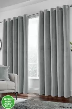 Image of Velvet, Supersoft, 100% Blackout, Thermal Pair of Curtains with Eyelet Top