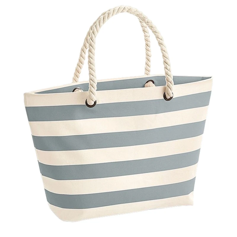 Image of Westford Mill Womens Nautical Tote Bag in Grey Grey Female One Size