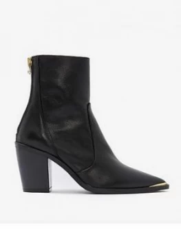 Image of Mint Velvet Amy Leather Ankle Boots - Black