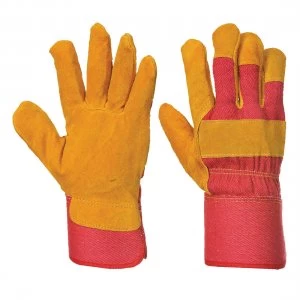 Image of Portwest Fleece Lined Rigger Gloves Red XL