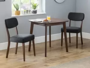 image of Julian Bowen Lennox Walnut Dining Table and 2 Farringdon Chair Set