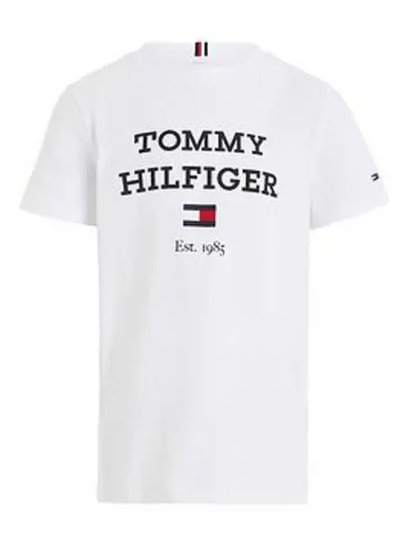 Tommy Hilfiger Boys Th Logo Short Sleeve T-Shirt - White Size 8 Years