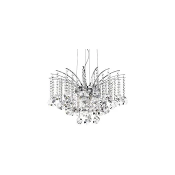 Image of Ideal Lux Audi-77 - 8 Light Crystal Chandelier Chrome Finish, G9
