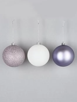 Image of Festive Pack Of 24 Pastel Christmas Tree Baubles