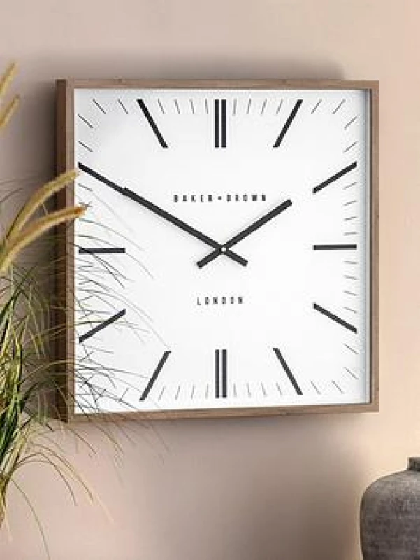 Image of Crossland Grove Putney Wall Clock Oak 50Cm, Brown 5.05669E+12