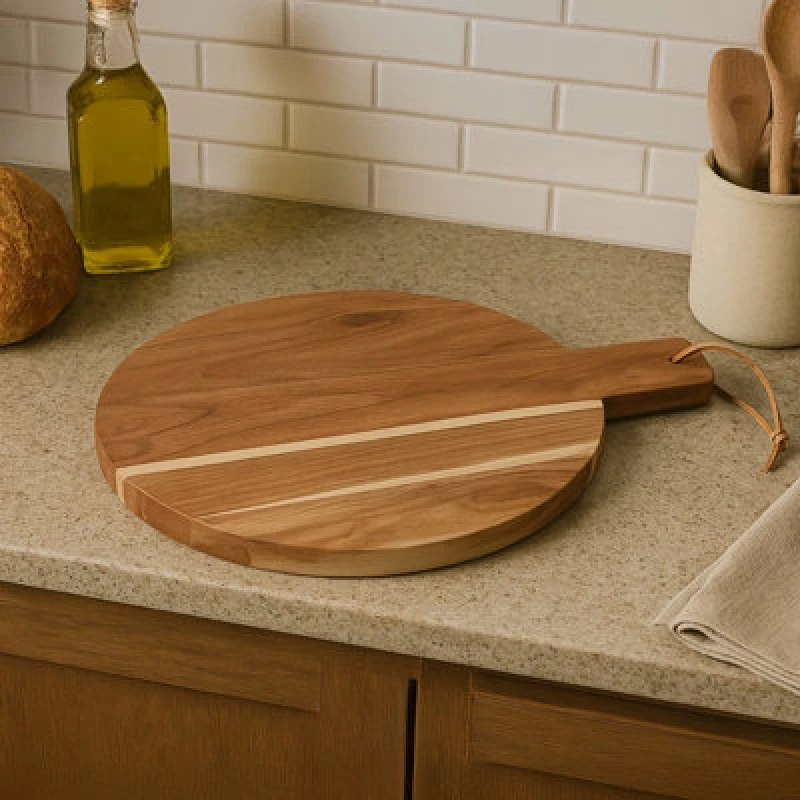Image of Premier Housewares Socorro Medium Round Acacia Wood Board Natural