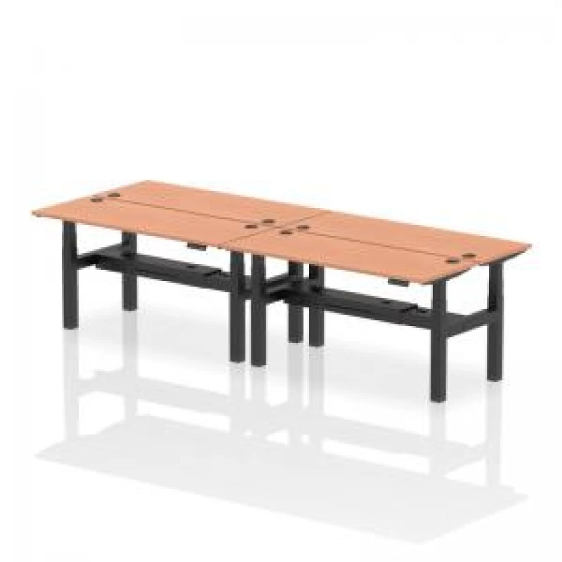 Image of Air Back-to-Back 1600 x 600mm Height Adjustable 4 Person Bench Desk DYNHA02214