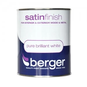 image of Berger Satin Paint - Brilliant White - 750ml