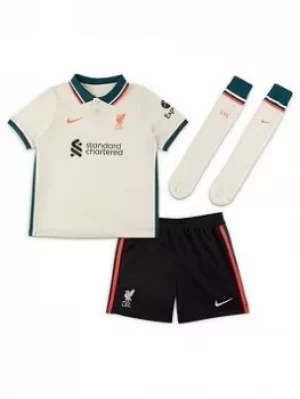 image of Nike Liverpool Fc Away Little Kids 21/22 Kit, Ivory, Size M (5-6 Years)