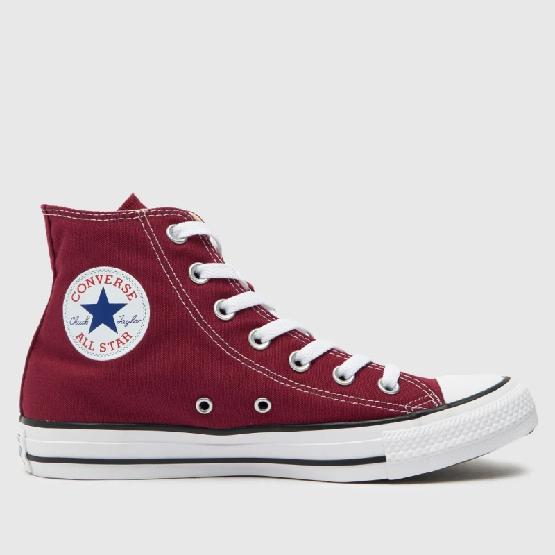 Image of Converse All Star Hi Trainers in Burgundy Burgundy UK 6.5 (EU 39½)