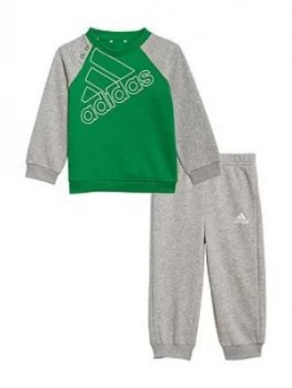 image of Boys, adidas Infant Bl Fl Jogger Set, Green/White, Size 9-12 Months