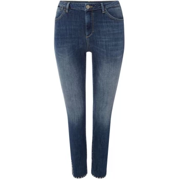 image of Label Lab Studded Hem Skinny Jeans - Blue