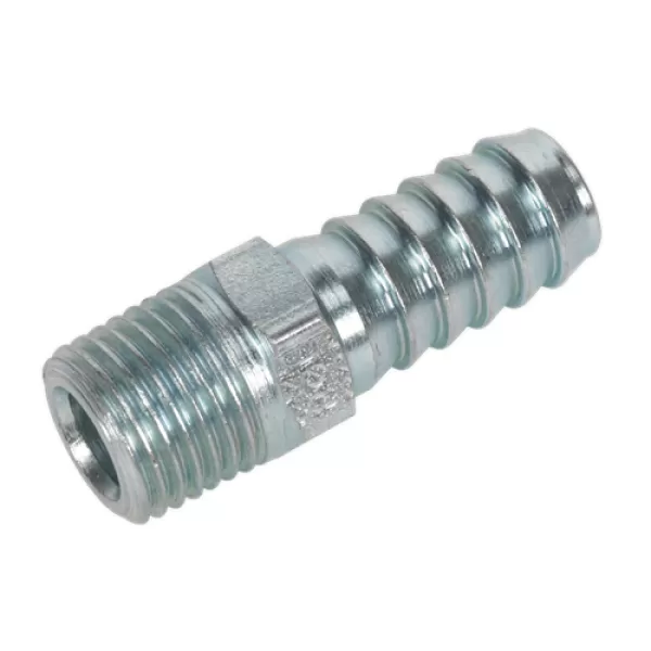 image of Genuine SEALEY AC09 Screwed Tailpiece Male 1/4BSPT - 3/8 Hose Pack of 5