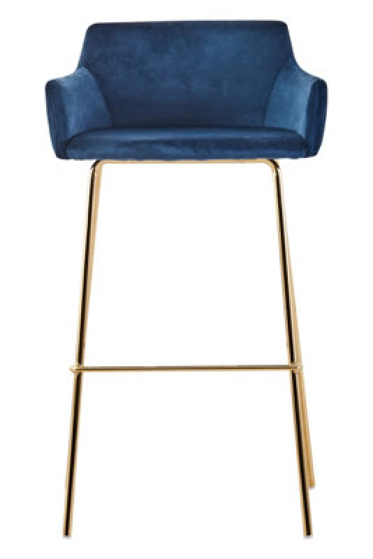 Image of Orsina Tamzin Blue Velvet Low Back Bar Chair