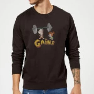 The Flintstones Distressed Bam Bam Gains Sweatshirt - Black - 5XL