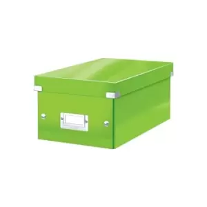 image of Leitz WOW Click & Store DVD Storage Box. With label holder. Green.