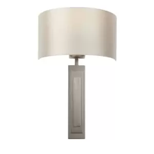 image of Olbia Wall Lamp Brushed Bronze Plate & Mink Satin Fabric