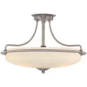 Image of Loops - 1 Bulb Semi Flush Light Polished Chrome LED E27 100W Bulb