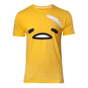 image of Gudetama - The Face Mens Medium T-Shirt - Yellow